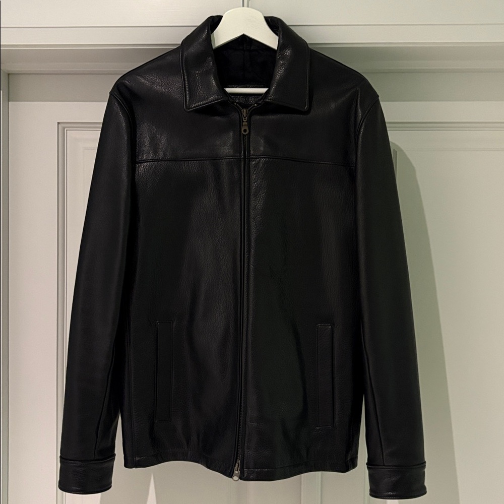 ROOTS Black Leather Jacket. Never Worn